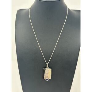 Marked 925 Marta Howell Black Lip Oyster Pendant w/ Amethyst